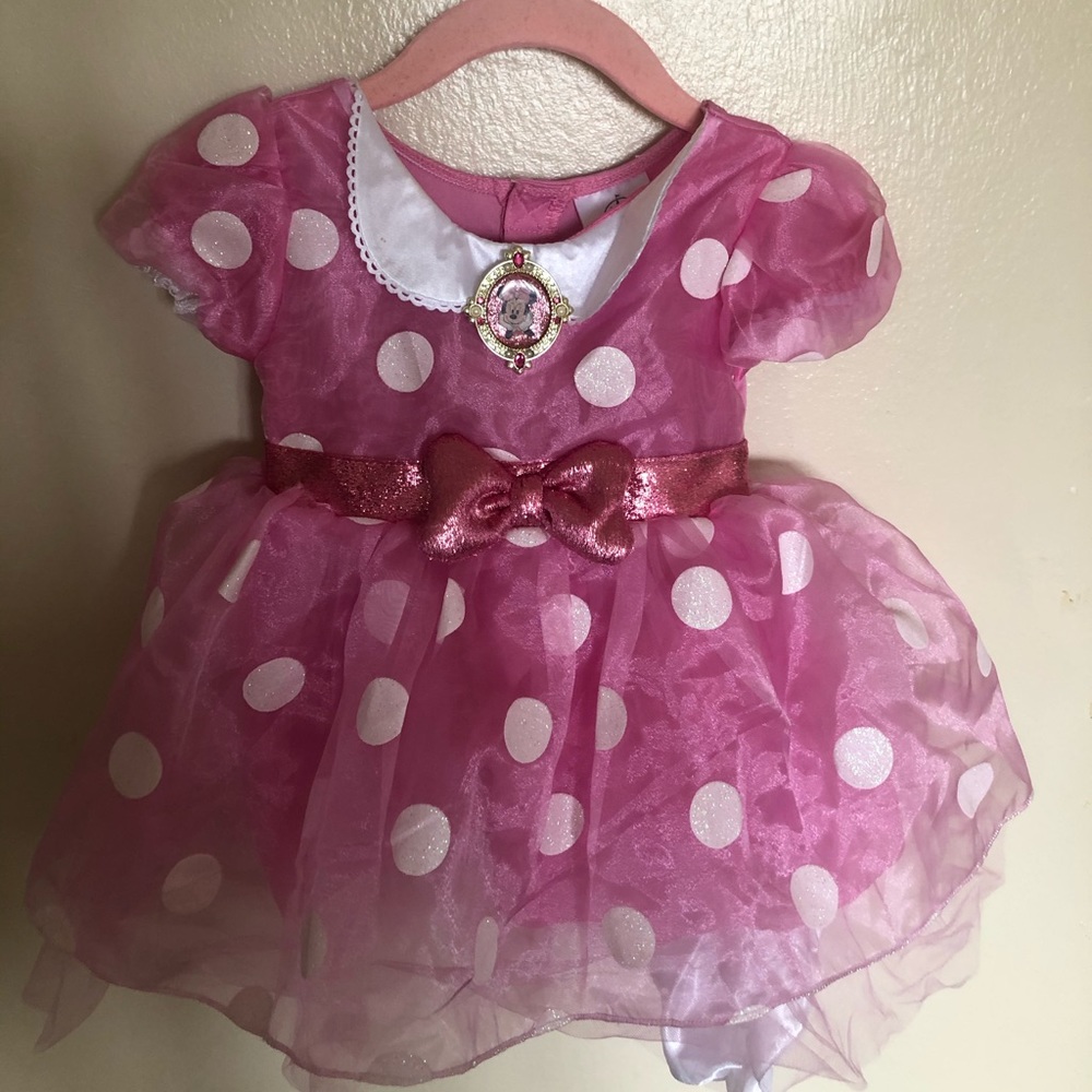 Toddlers MINNIE MOUSE PINK DOLKA DOT DRESS